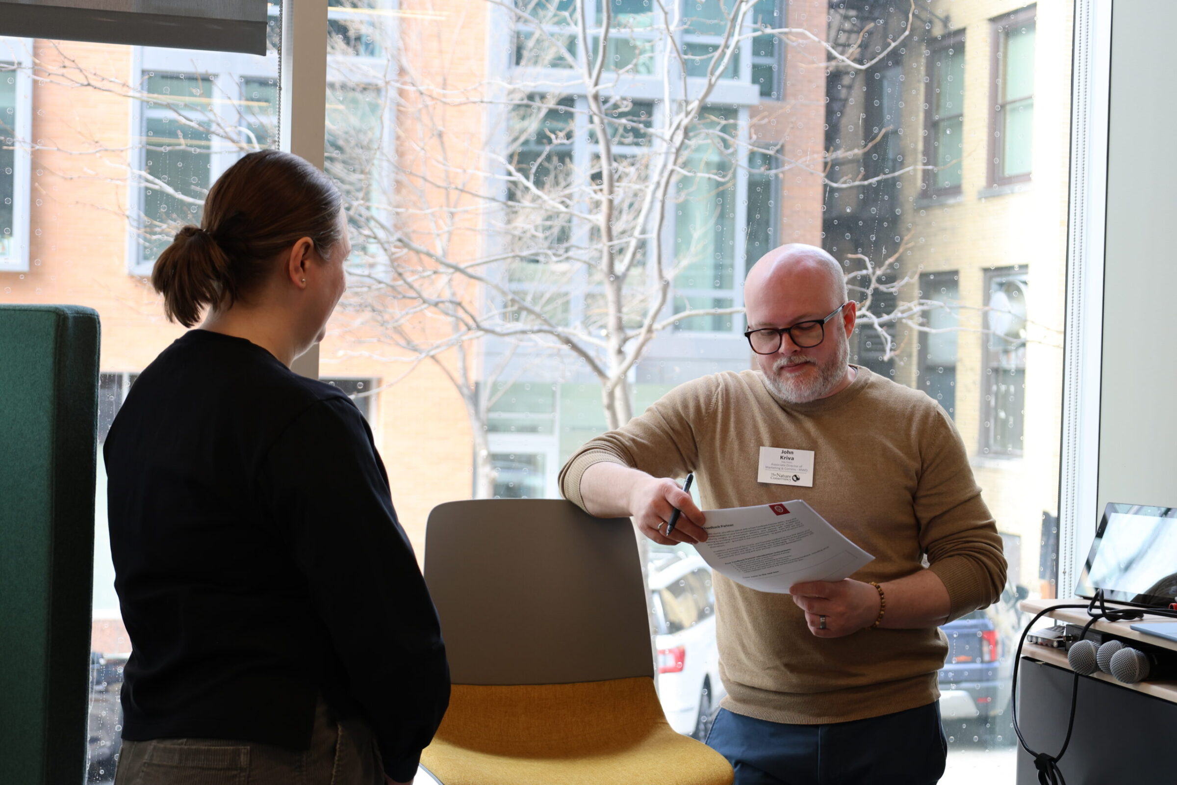 Two people having a conversation